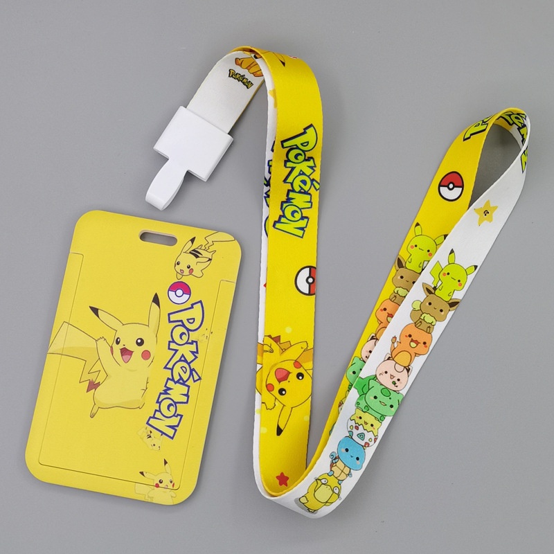 Dây Đeo Thẻ ID / Thẻ ID Bằng PVC In Hình Pokemon Pikachu Dễ Thương Cho Bé