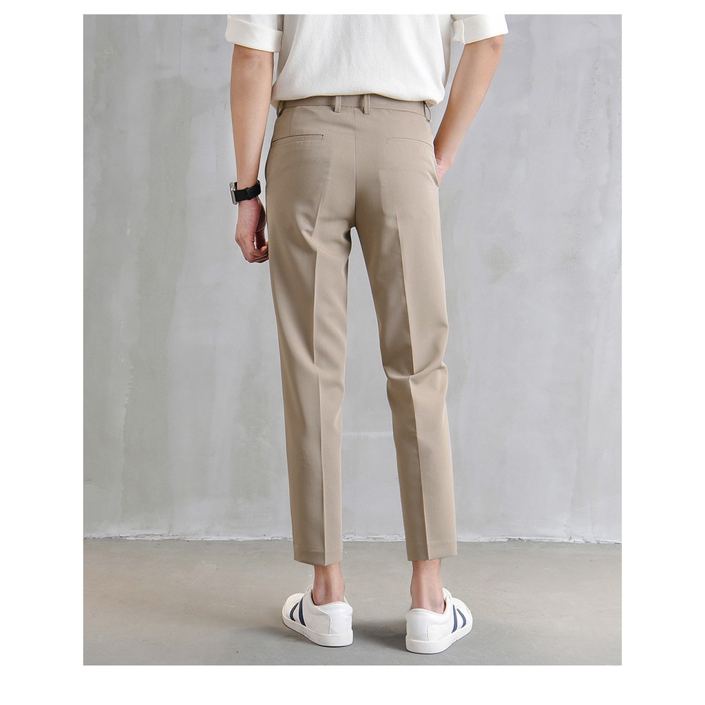 Quần Suit Hàn Quốc Quần Slack Căng Thường Seluar Quần Capri Thẳng Chinos Co giãn cho nam giới 28-34 baggy nam