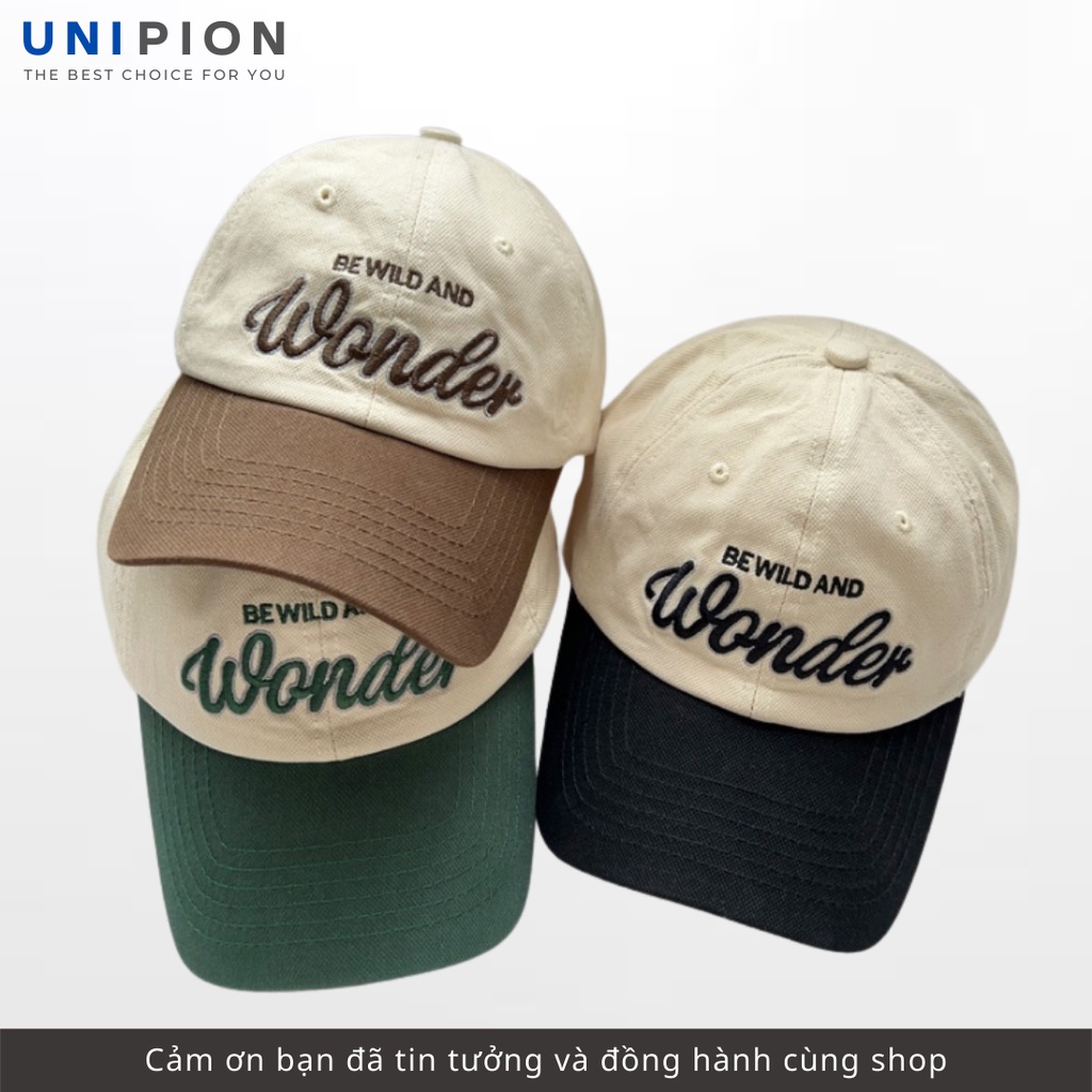Mũ lưỡi trai Wonder, Nón lưỡi trai Wonder Unisex chất Kaki phong cách trẻ trung năng động