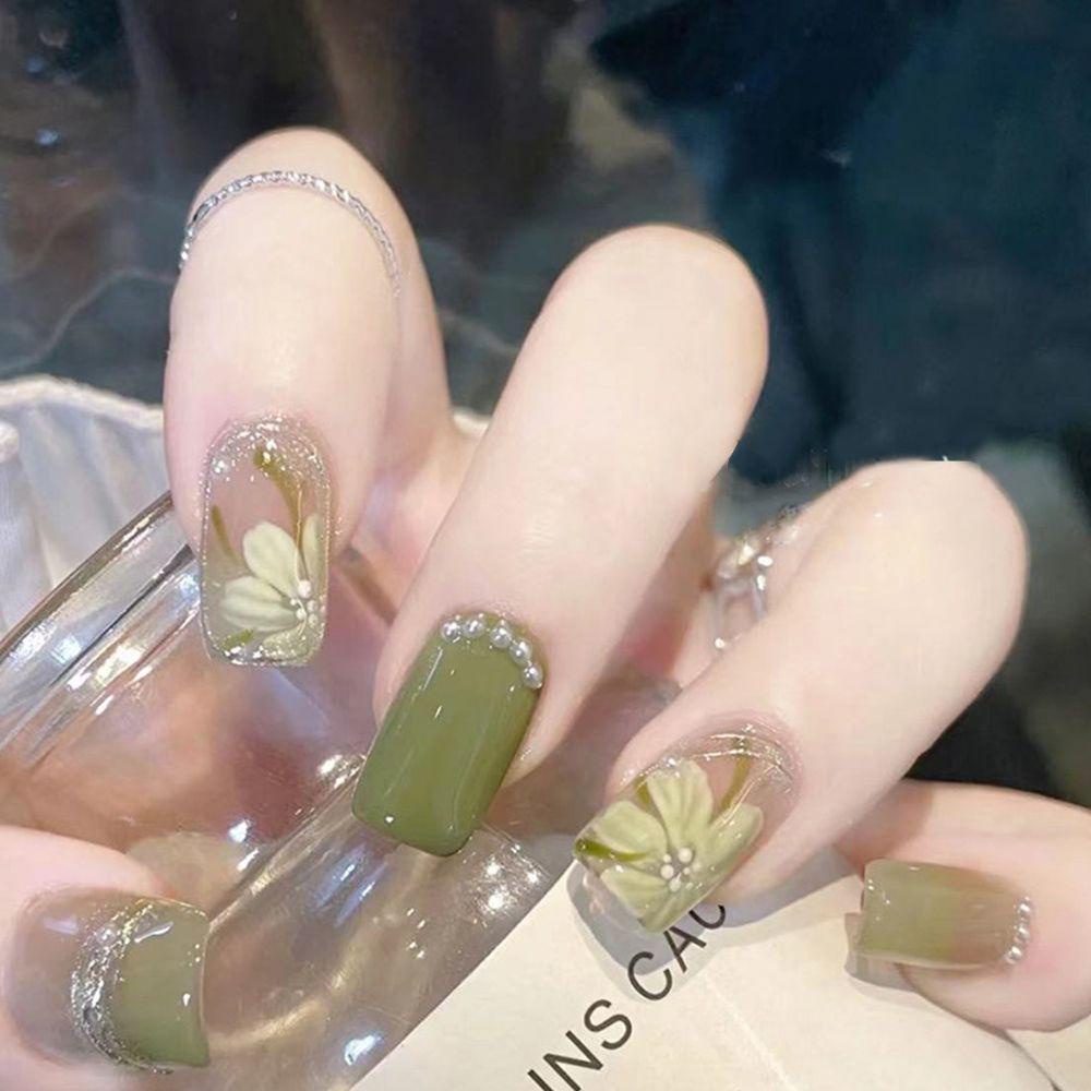 Hộp 24 Móng Tay Giả Có Thể Tháo Rời Được MIHAN1 Ốp|Bộ Móng Tay Giả Dài Trung Bình