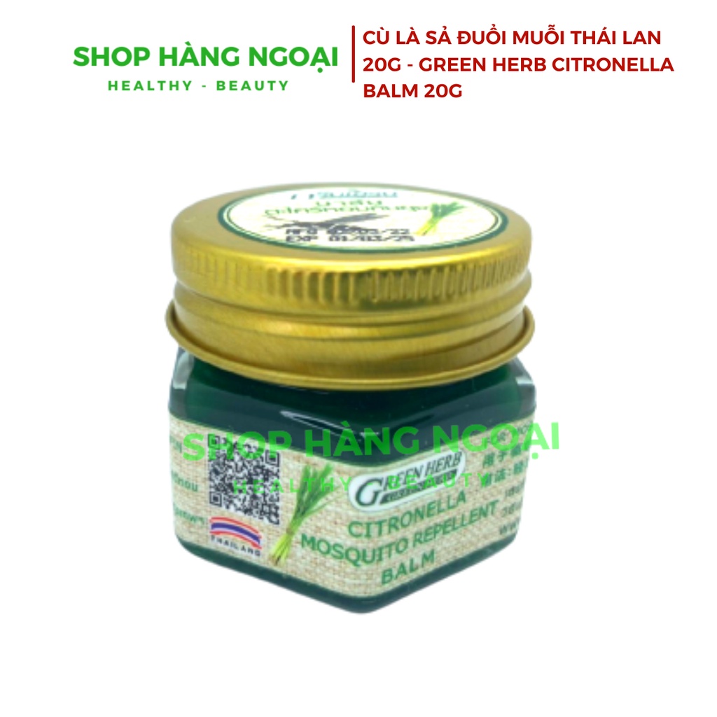 Dầu cù là sả xua đuổi muỗi Thái Lan 20g- Green Herb Citronella Balm 20g