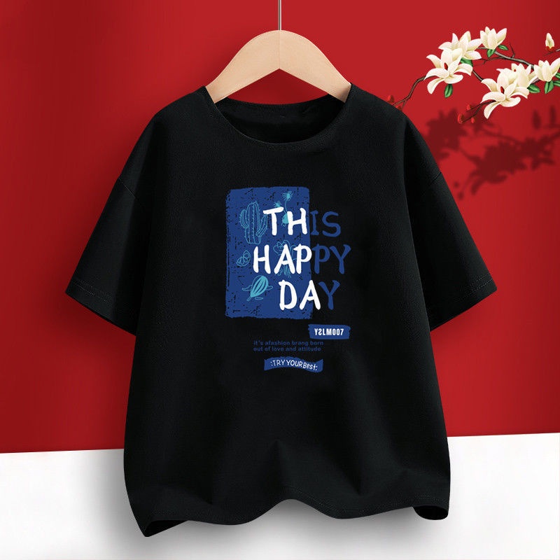 Bộ Quần Áo Cộc Tay Cho Bé Trai Bé Gái Chất Cotton Cực Mát Size Đại 65kg - Bộ This Happy Day