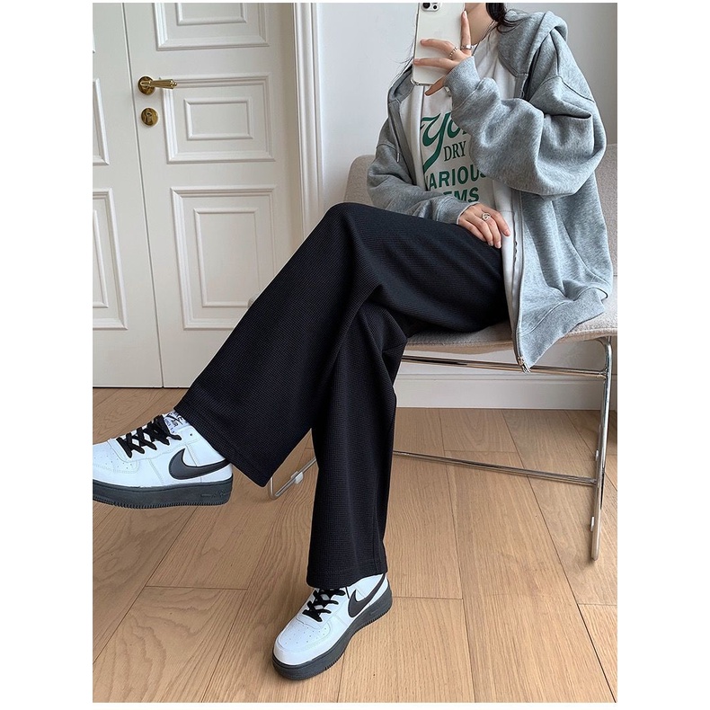 Quần Thể Thao Lưng Cao Ống Rộng Thời Trang Năng Động Cho Nữ