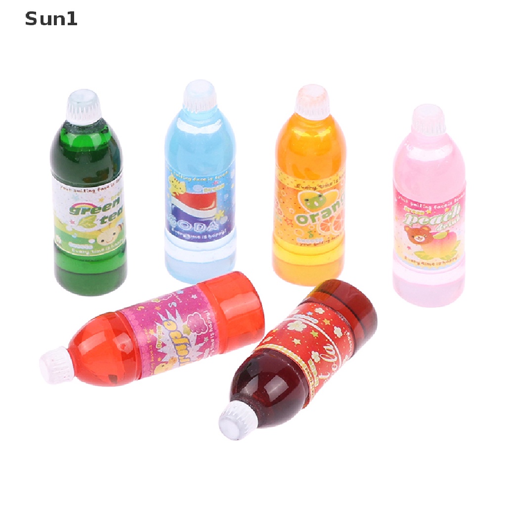 Set 6 Chai Nước Ngọt 1 / 12 Dùng Để Trang Trí Nhà Búp Bê