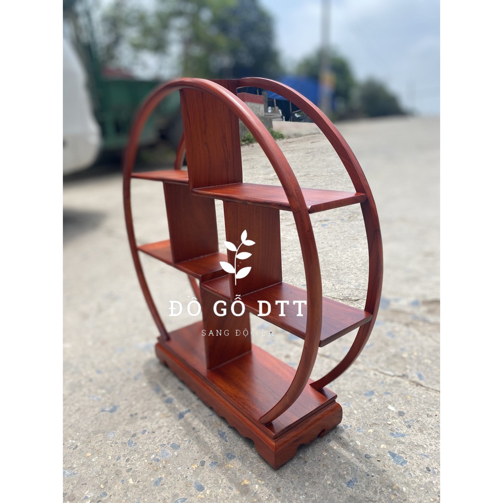 Kệ mini gia dụng  hình tròn kệ mini trang trí để đồ trang trí nhà cửa gỗ hương