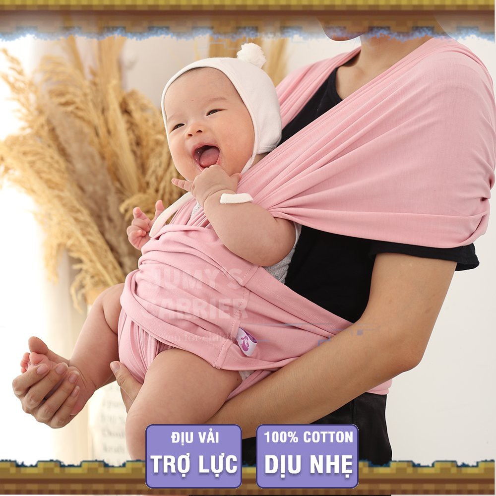 Địu em bé sơ sinh - Địu vải trợ lực cho bé  vải cotton mềm dịu - thoáng khí ( Hàng cao cấp Jummy )