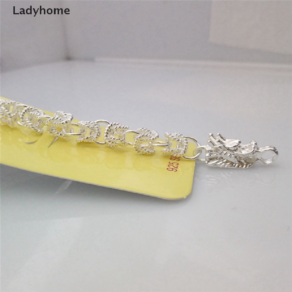 Vòng Tay Xi Bạc Mặt Hình Rồng Hợp Thời Trang Cho Nam Nữ