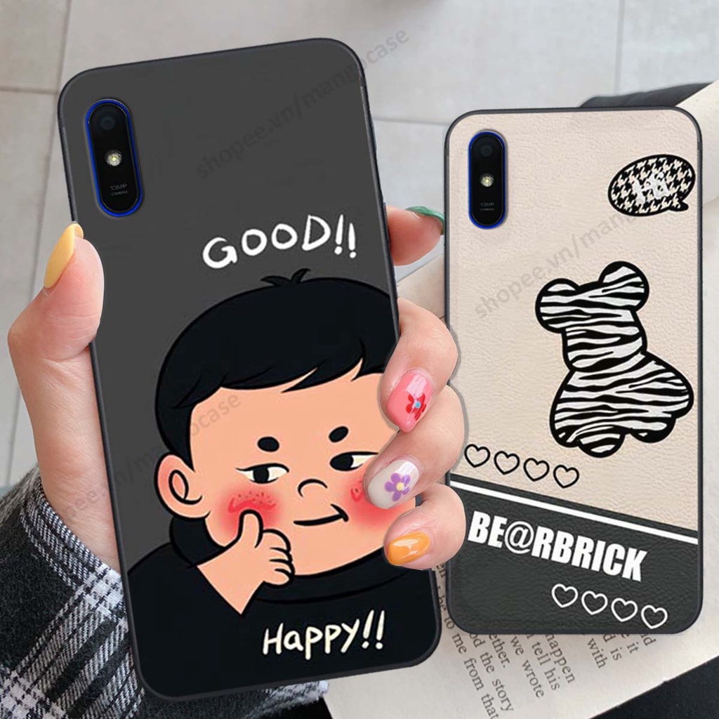 Ốp lưng Xiaomi Redmi 7A / 8A / 9A in hình happy nice, bé gấu đáng yêu