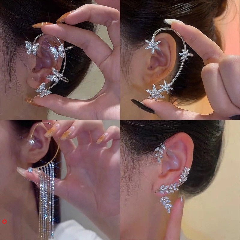 Khuyên Tai Tua Rua Hình Nơ/Bow/Ngôi Sao Đính Đá Pha Lê Thanh Lịch Thời Trang Cho Nữ