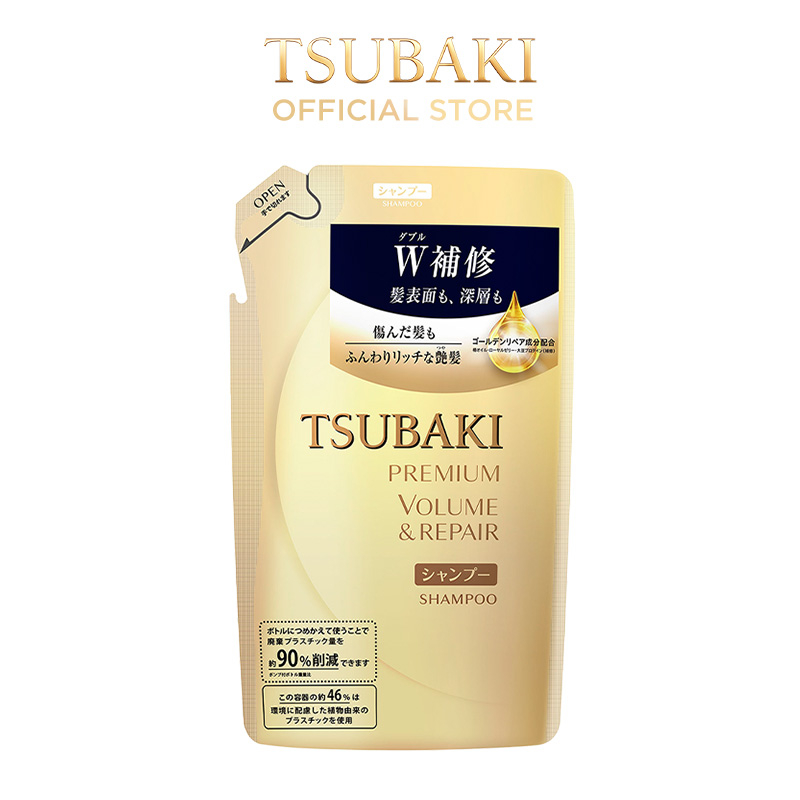 Gói Refill Dầu gội Phục hồi ngăn rụng tóc Premium Repair Tsubaki 330ml