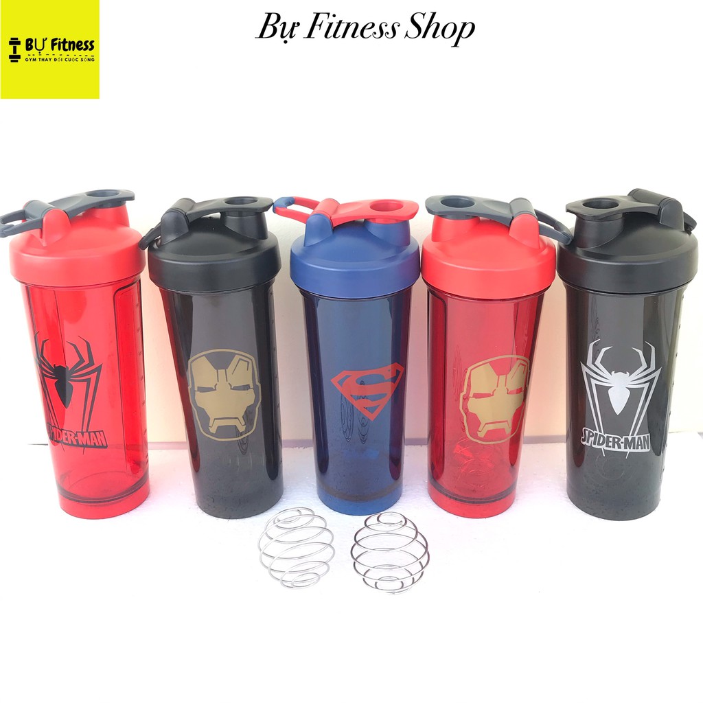 [Mã FAMAYMA giảm 10K đơn 50K] Bình Lắc Tập Gym Shaker Siêu Anh Hùng Dung Tích 850ml