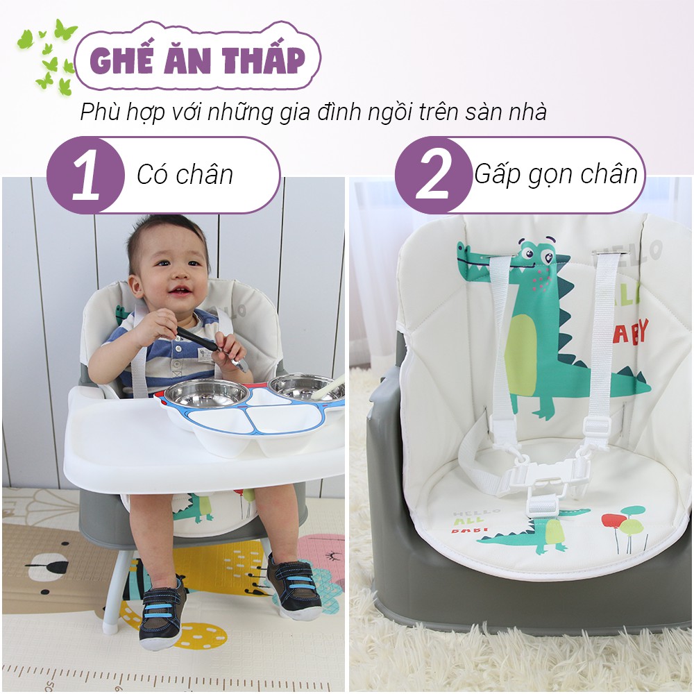 Ghế ăn dặm đa năng ngồi cao/thấp - ghép chung bàn gia đình - bàn học/tập vẽ cho bé Mastela 1016 - bảo hành chính hãng