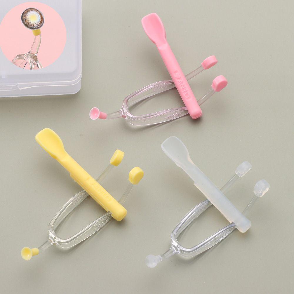 RAINBOW Set Hộp Đựng Kính Áp Tròng + Nhíp Gắp Trong Suốt Mang Đi Du Lịch Tiện Lợi