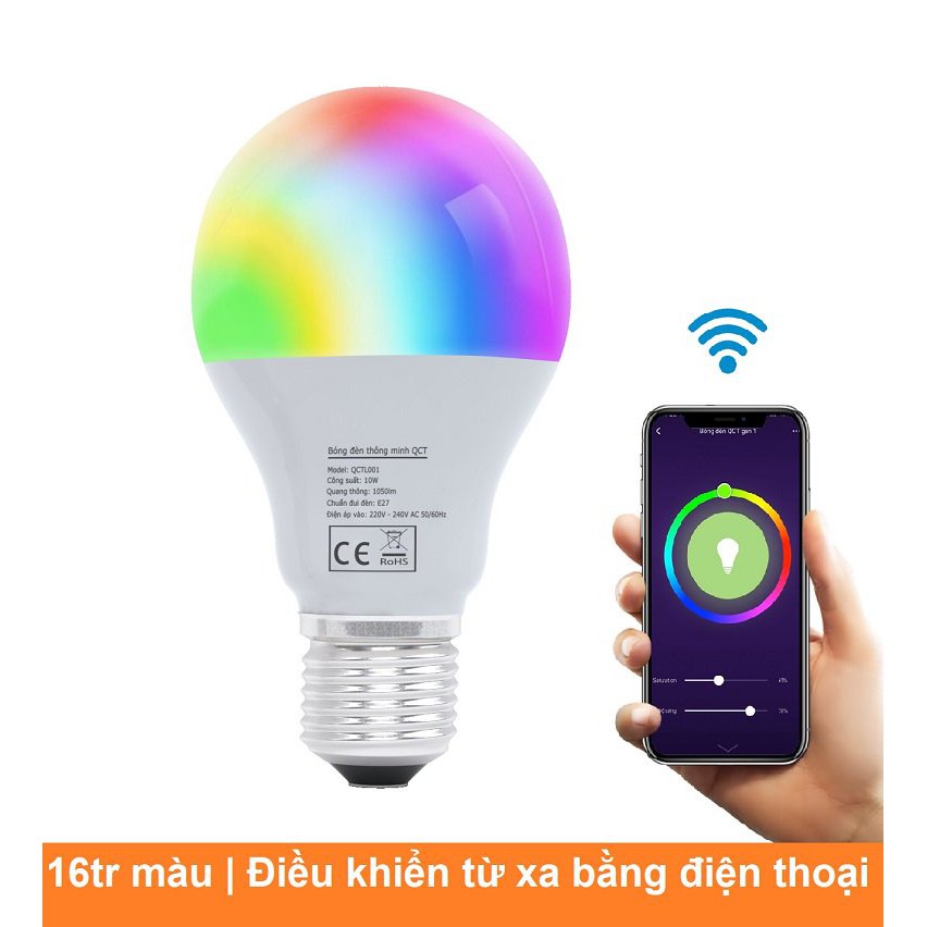 Bóng đèn thông minh QCT 10W điều khiển qua App QCT Smart - Hàng chính hãng