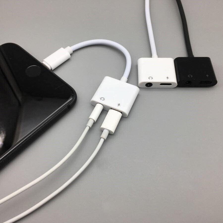 Cáp Chuyển IP2in1 + Jack 3.5 Vừa Nghe Nhạc Vừa Sạc Pin