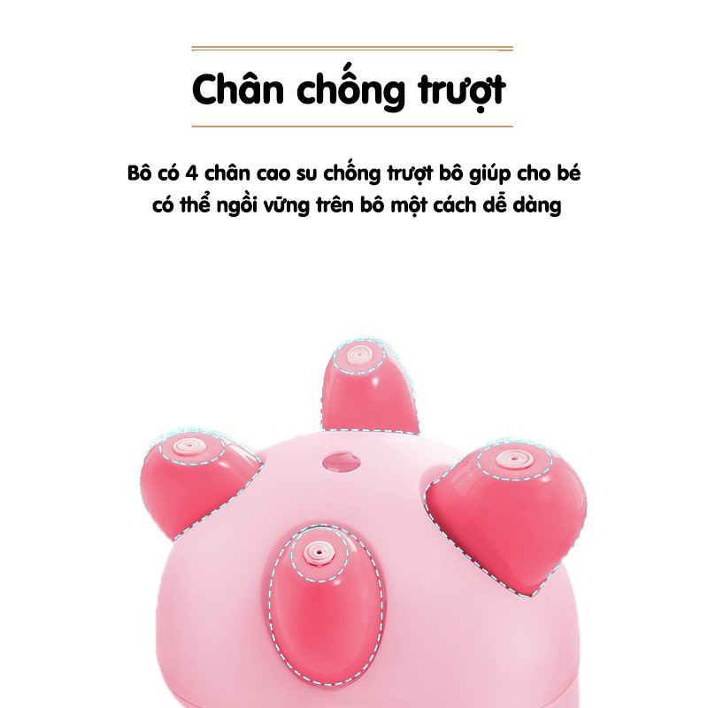 Bô cho bé Kiu Kiu Babyhop phù hợp với trẻ em 6 tháng đến 5 tuổi chống trơn trượt có chỗ dựa và khay màu patel Hàn Quốc