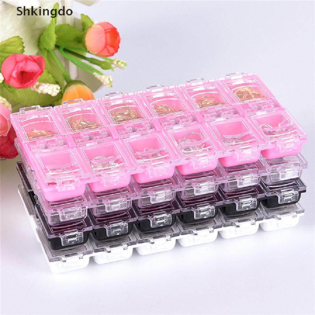 [Hàng mới về] Hộp nhựa 12 ngăn đựng đồ trang sức tiện dụng