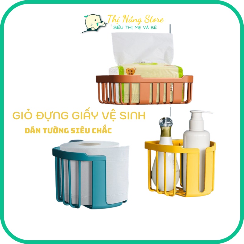 Giỏ đựng giấy vệ sinh dán tường Việt Nhật 3380 - Giỏ treo tường đựng khăn giấy, đồ dùng phòng tắm, nhà bếp