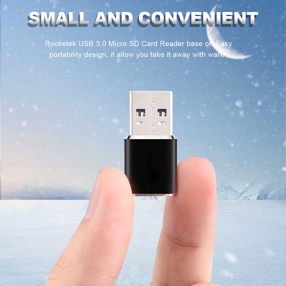 Đầu Đọc Thẻ Nhớ Rocketek mini usb 3.0 Cho micro SD / TF