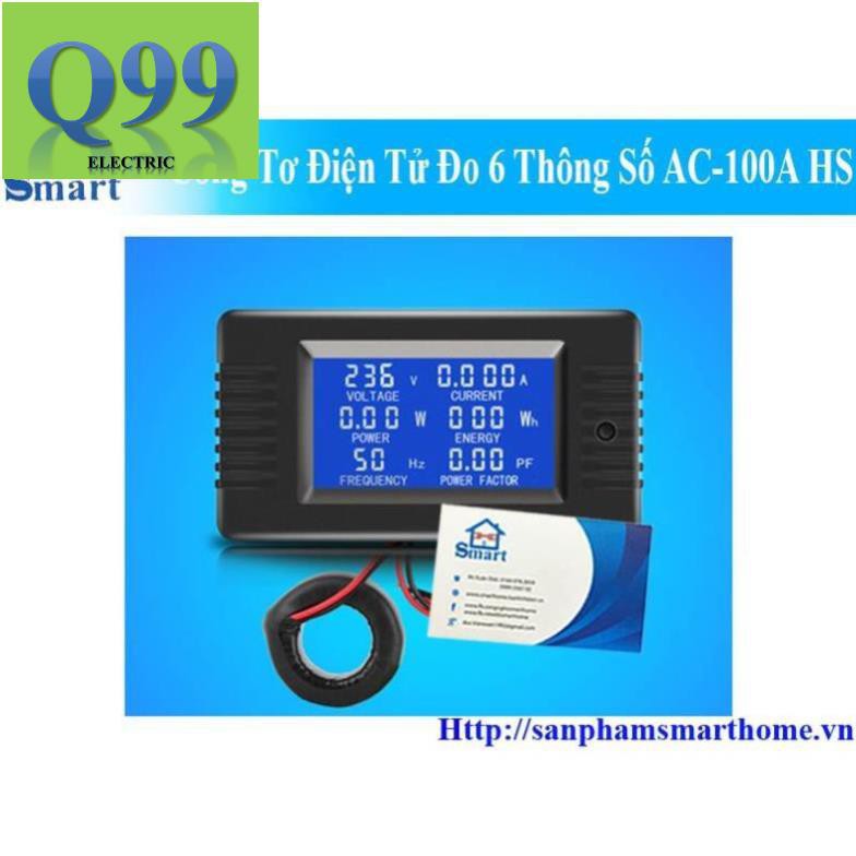 [Giá sốc] Công Tơ Điện Tử AC Đo 6 Thông Số 100A PZEM-022-CT01 HD