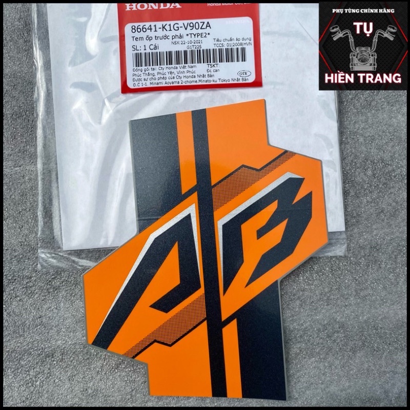 TEM CÁNH AB DÁN CÁNH ZIN AIRBLADE 125 GIỚI HẠN 2021 CHÍNH HÃNG HONDA