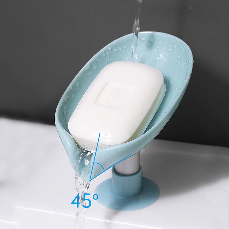 Giá Đỡ Đựng Xà Phòng Gắn Bồn Rửa Thiết Kế Ráo Nước Cho Nhà Tắm, Nhà Bếp Kiểu Chiếc Lá Có giác Hút