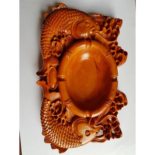 Gạt tàn thuốc bằng gỗ_gạt tàn thuốc song ngư gỗ đẹp hàng cao cấp có nắp