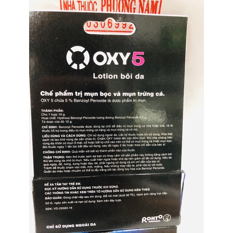 Gel bôi mụn OXY 5 và OXY 10-tuýp 10g