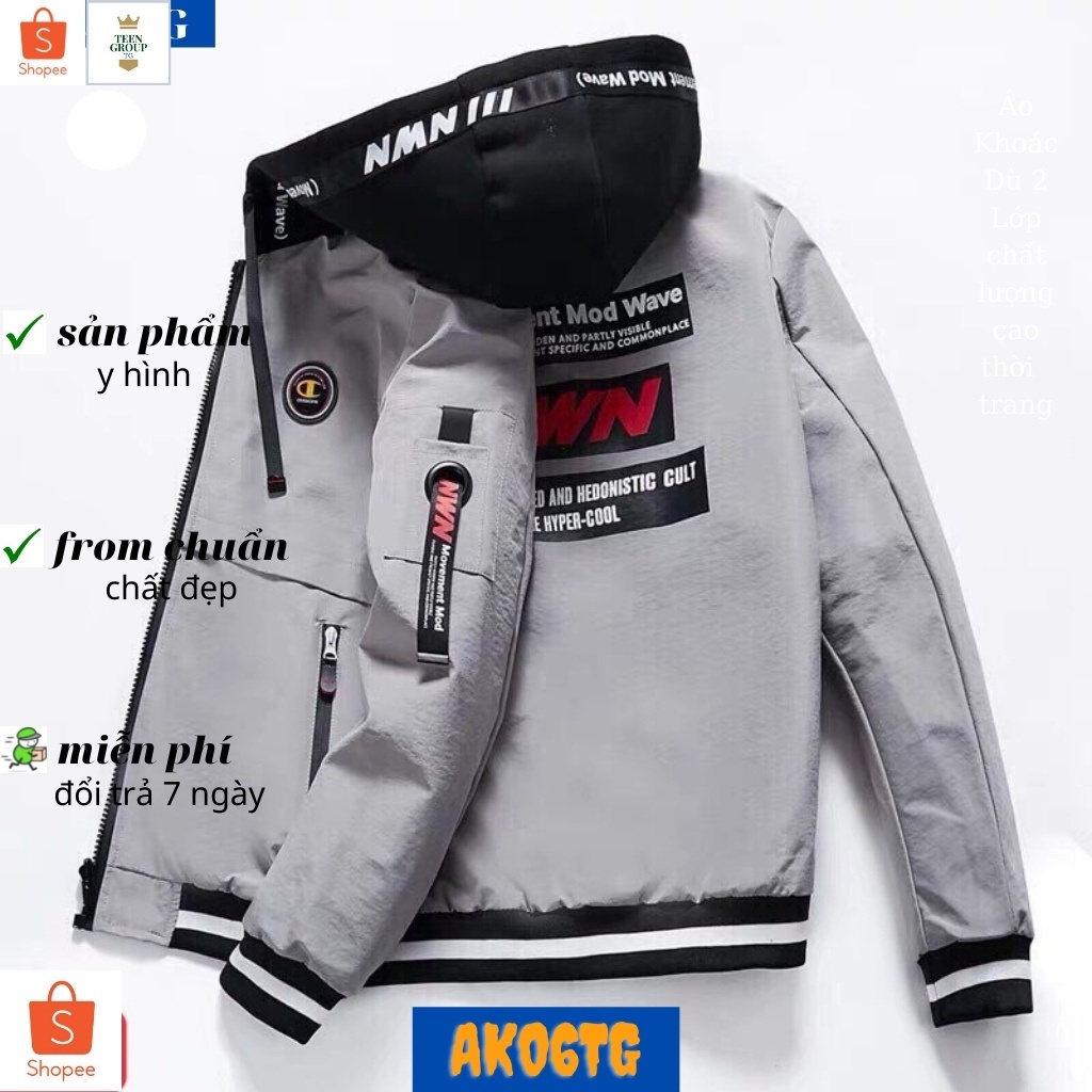 Áo Khoác Nam TENJI STORE AK06TG Áo Khoác Dù Nam Cao Cấp NMN Họa Tiết Cá Tính Phong Cách Trẻ Trung Năng Động (45 - 75KG)