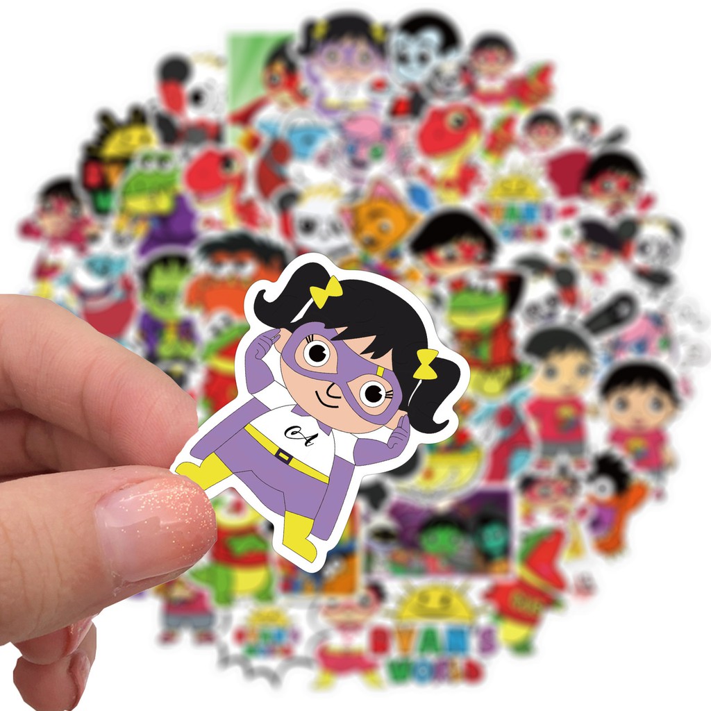 Set 50 miếng sticker hình Ryan's World dán trang trí chống thấm xinh xắn