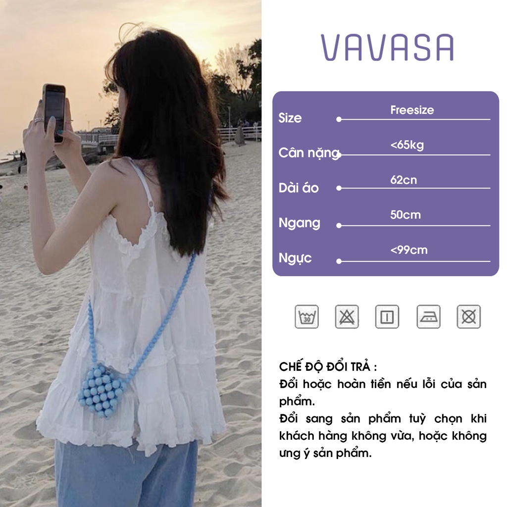 Áo Hai Dây Cổ Chữ V Quyến Rũ Thời Trang Độc Đáo Dành Cho Nữ VAVASA AD10