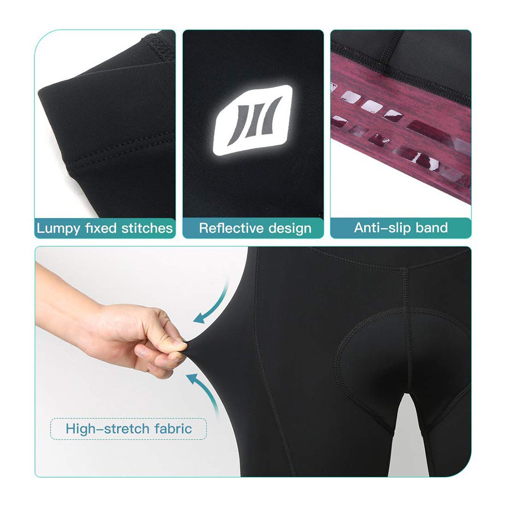 Santic Quần Soóc Đạp Xe Cho Nam Quần Soóc Có Đệm Chân Dài 4D Mùa Hè 1/2 Quần Chuyên Nghiệp Xe Đạp Leo Núi Chống Sốc Quần Soóc Đạp Xe Phản Quang Cho Nam EK8MC147