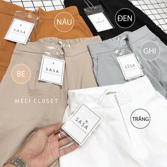Quần culottes lửng khóa thật chất đũi siêu mát_Kim Anh Shop