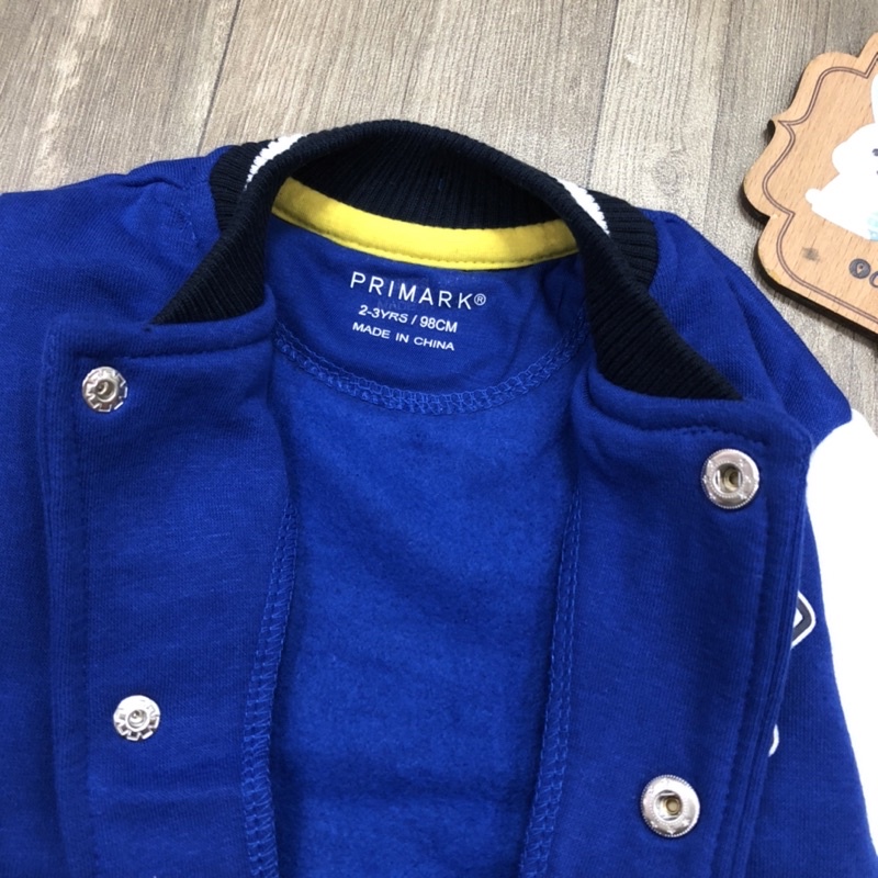 Áo khoác bomber bé trai chất nỉ bông màu xanh coban xuất dư