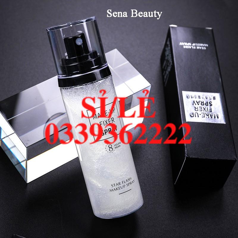 [ CHÍNH HÃNG ] Xịt khóa trang điểm cố định lớp make up Star Flash Spray 8 Hours Wear 100ML Sena Beauty | BigBuy360 - bigbuy360.vn