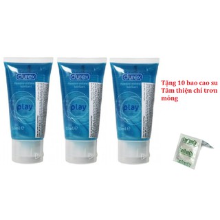 Combo 3 chai Gel Durex Play 50ml tặng kèm 10 bao cao su Tâm thiện chí siêu mỏng