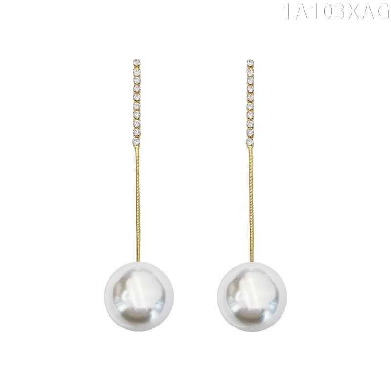 Bông Tai Bạc 925 Dáng Dài Đính Ngọc Trai Phong Cách Hàn Quốc Cao Cấp Cho Nữ