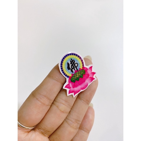 Tem nổi hình đài sen phật size mini 3.5x3.2cm dán trang trí laptop, xe, điện thoại....