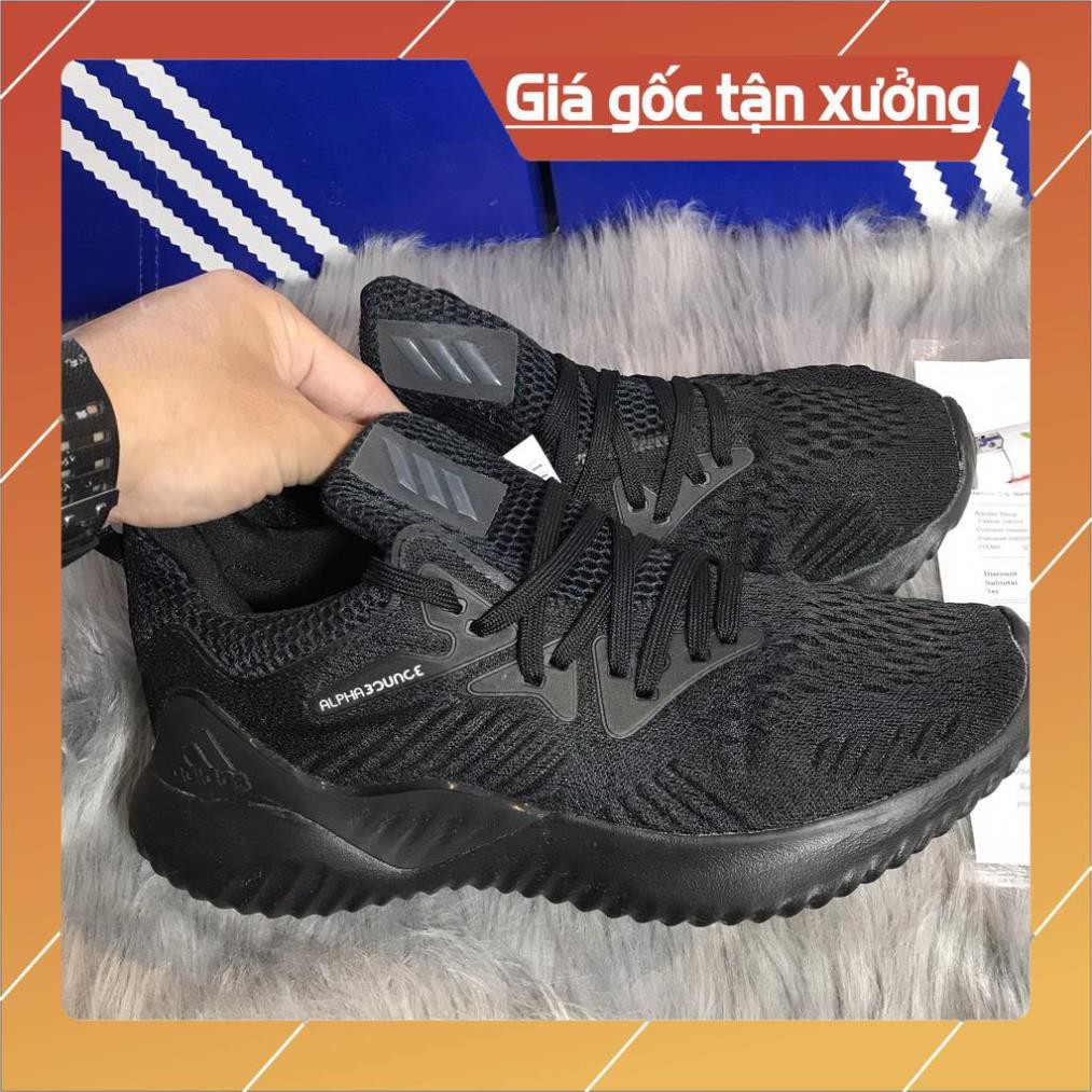 [FreeShip+Giá Hủy Diệt] Giầy Alphabounce xịn sò Full phụ kiện, Giày thể thao nam nữ Sneaker Alphabounce 2019 Full đen