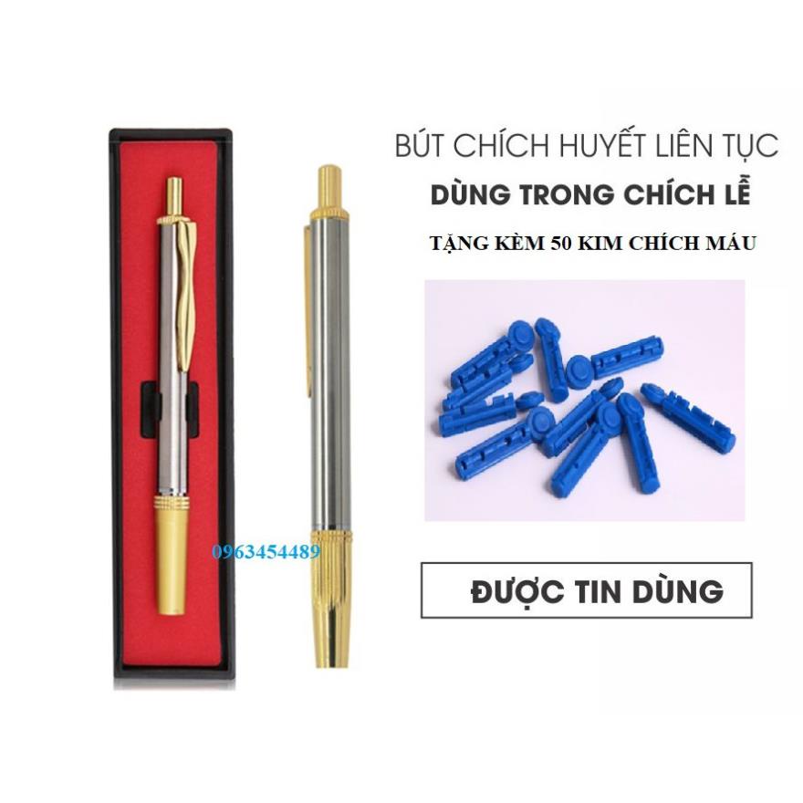 Bút lấy máu bấm liên tục TẶNG KÈM 50 KIM CHÍCH MÁU