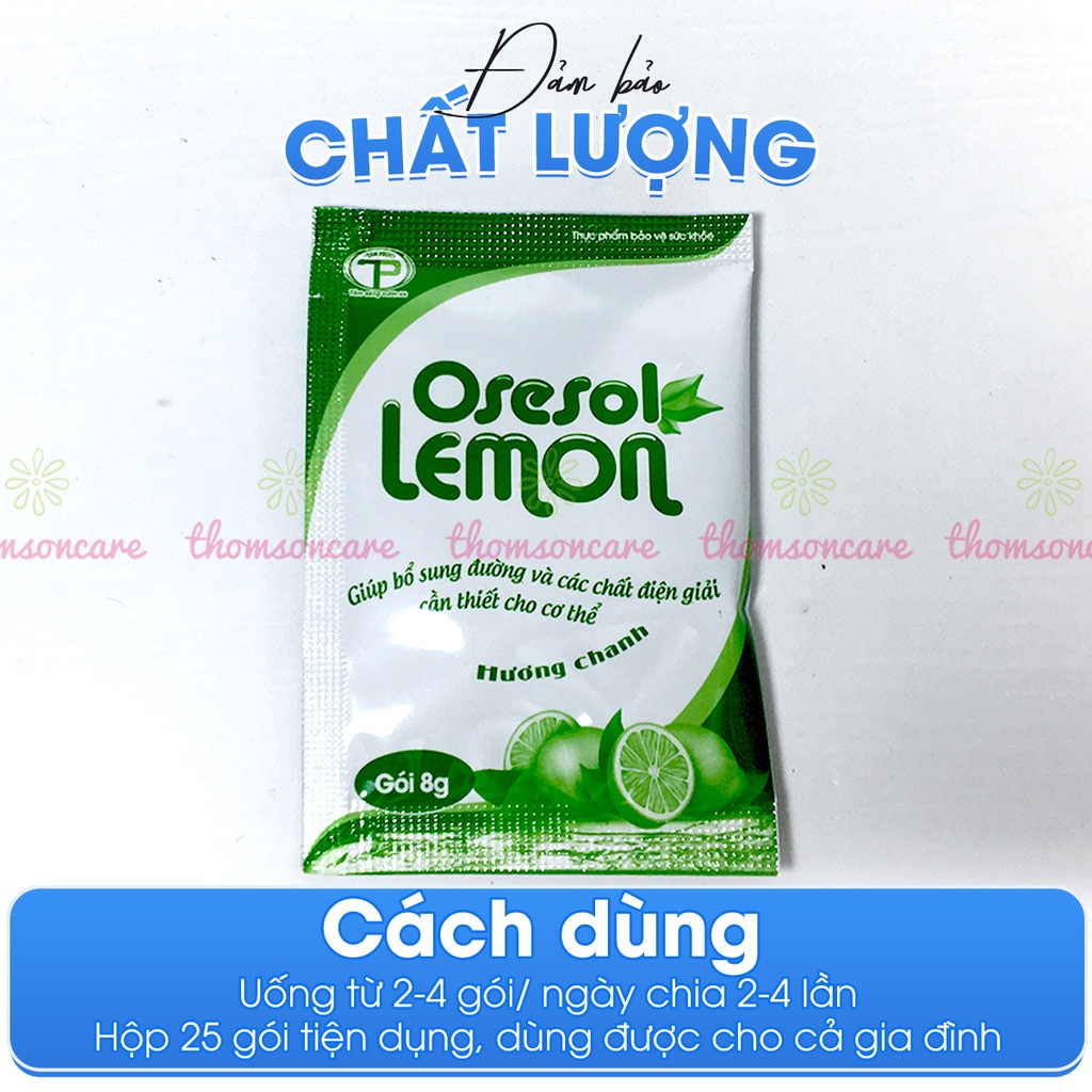 Bột điện giải Oresol bù nước khi ốm sốt, chơi thể thao,giải khát - Oresol Lemon Tâm Phúc Hộp 25 gói hương chanh