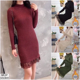 Bán sỉ váy len suông chân ren