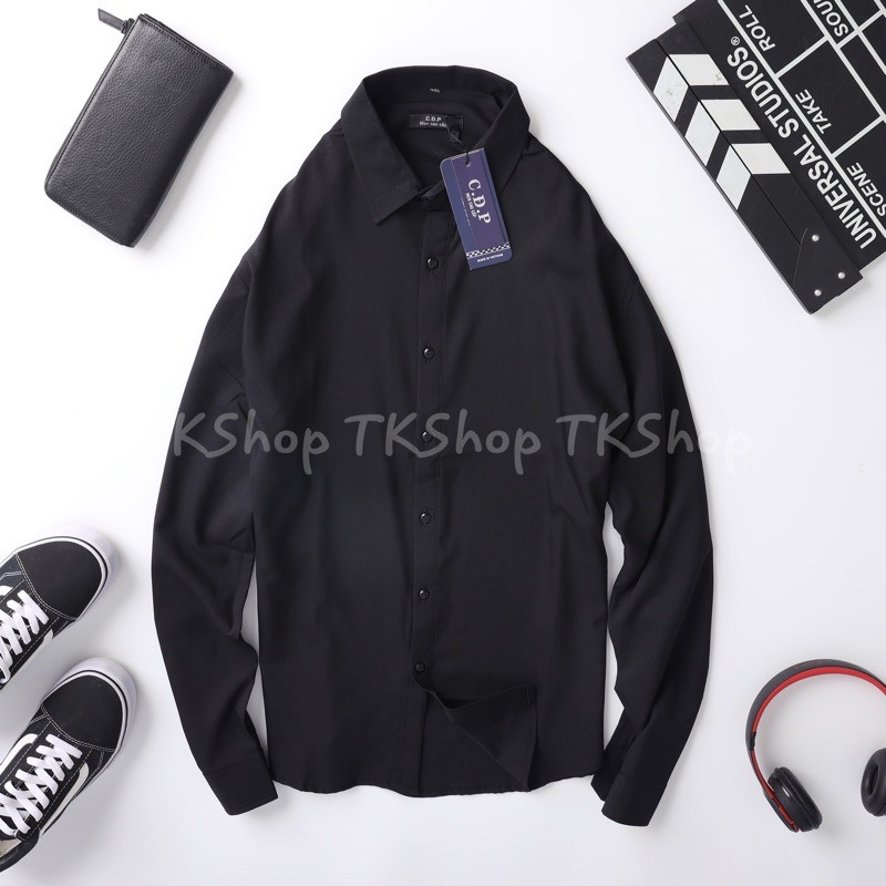 Áo sơ mi nam tay dài màu đen giá tốt từ nhỏ đến BIGSIZE (M-7XL) | BigBuy360 - bigbuy360.vn