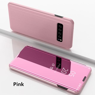 Ốp điện thoại da + nhựa cứng phối gương cho Samsung S10 5G S10e S10plus