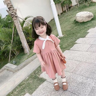 váy cotton thắt nơ