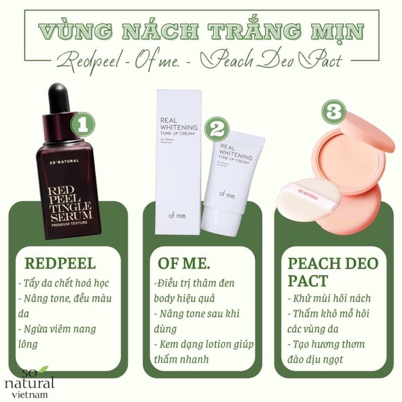 [Mã 44FMCGSALE giảm 8% đơn 500K] Combo Redpeel Premium và Phấn Nách Peach Deo Pact Tặng Kem Dưỡng Nách