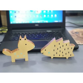 Bộ 3 thú gỗ trang trí