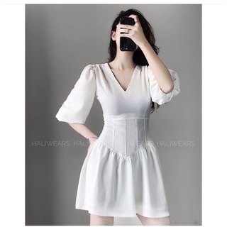 Váy lili coset cổ V
