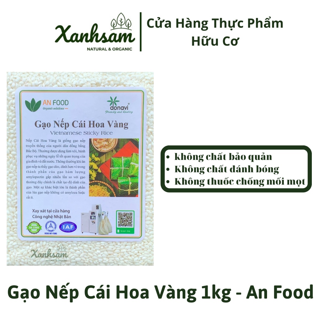 Gạo Nếp Cái Hoa Vàng An Food 1kg - XanhSam Organic