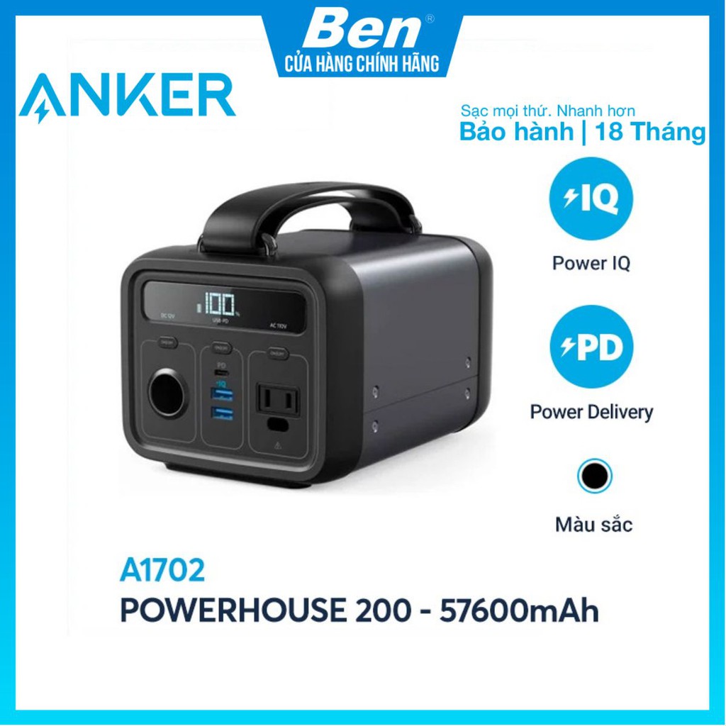 Pin dự phòng ANKER PowerHouse 200 dung lượng 57600mAh/213Wh - A1702